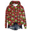 Women's Hooded Long Sleeve Christmas Printed Flannel Top Hooded Sweatshirt