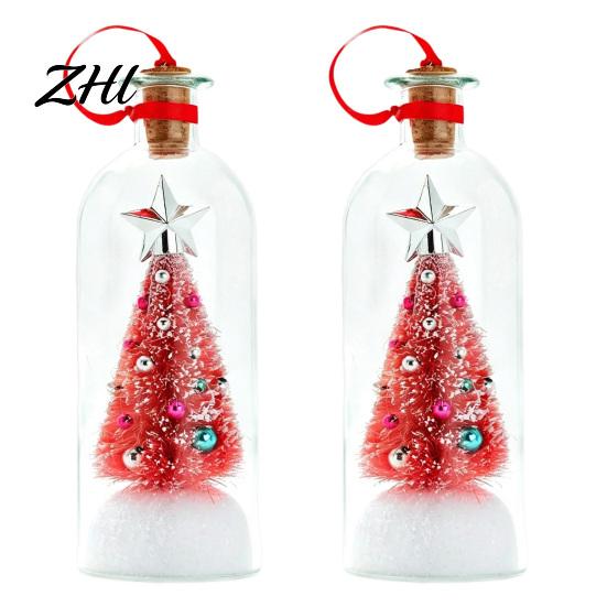 Snowflake Holly Ornaments Recordable Christmas Tree Message in A Bottle, Voice Recording Holiday Keepsake Decorative Ornament for Entryway with