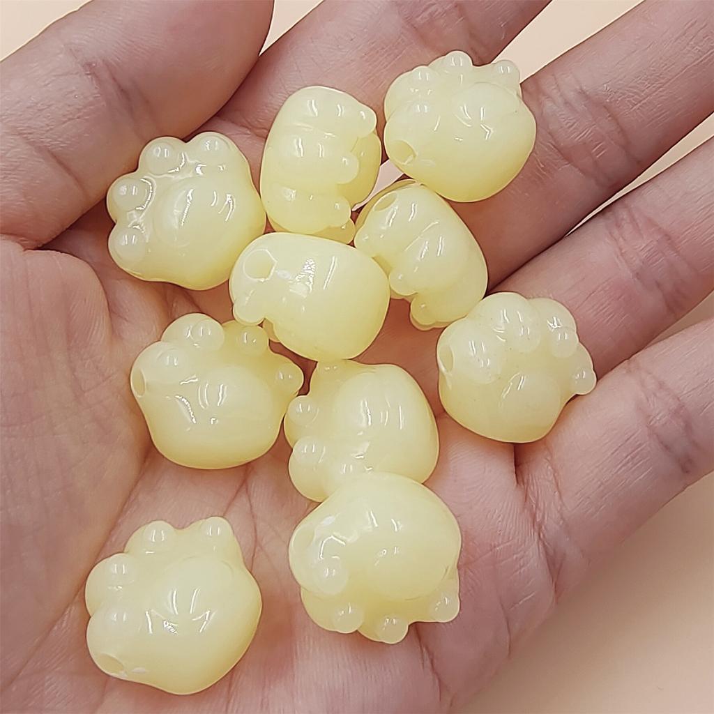 Милые 10 шт. ювелирные изделия, бусины в форме медвежьих лапок, макароны, сделай сам, яркие цвета, милый модный подарок, ожерелье ручной работы, браслет