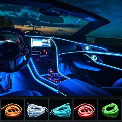 Освещение салона автомобиля светодиодная лента DIY гибкая EL холодная световая трубка с USB авто украшение окружающая лампа