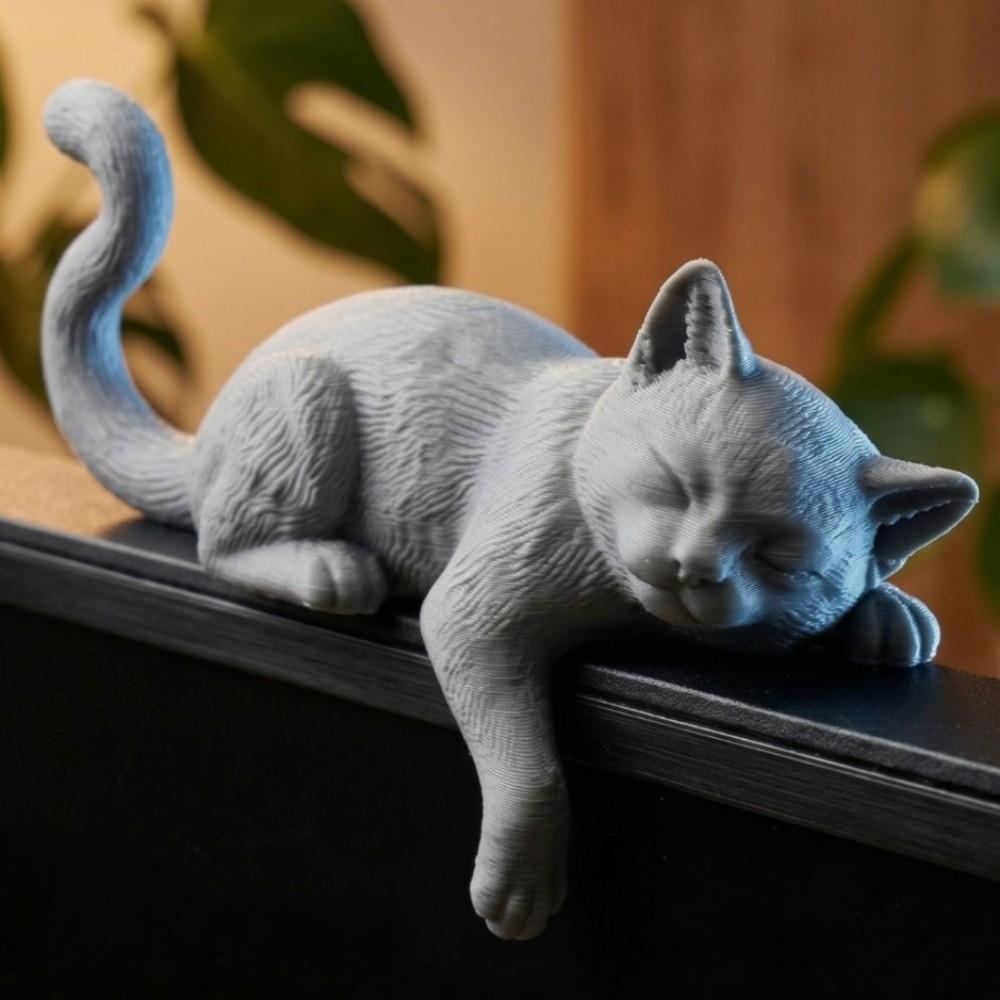 3D-печатная фигурка спящего кота Креативные декоративные статуэтки кошек Украшения для стола Использование на рабочем столе