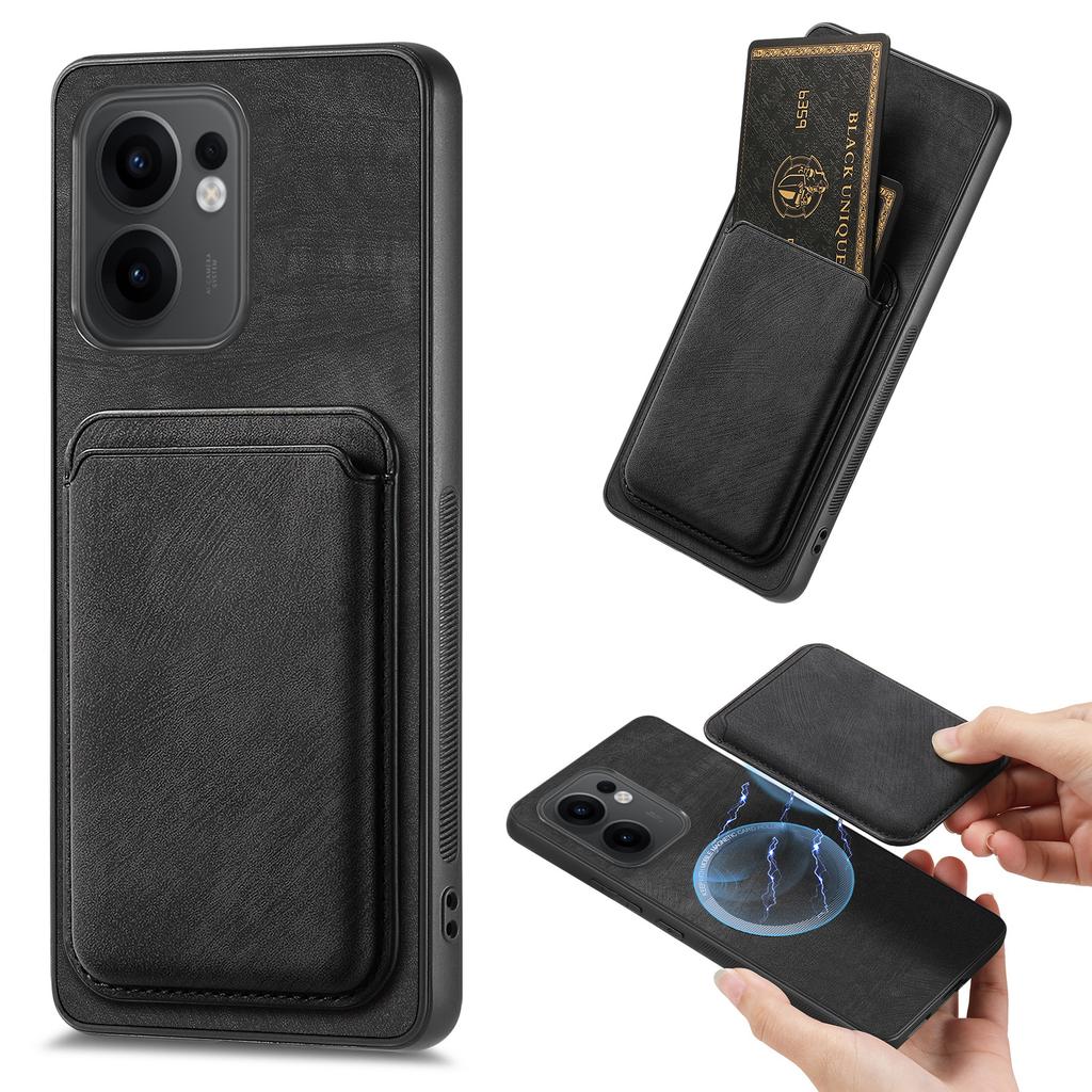 For Oppo Reno13 F 5G (Reno 13 FS 5G)/4G Magnetic Case Leather Back Cover with Detachable Card Holder