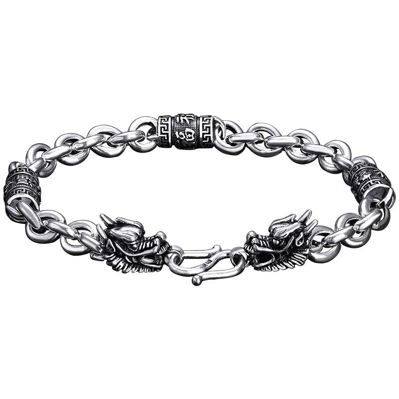 Fu Zi Dragon Head Bracelet Male Dominance Social Trendy Male Ethnic Style Simple Retro Bracelet