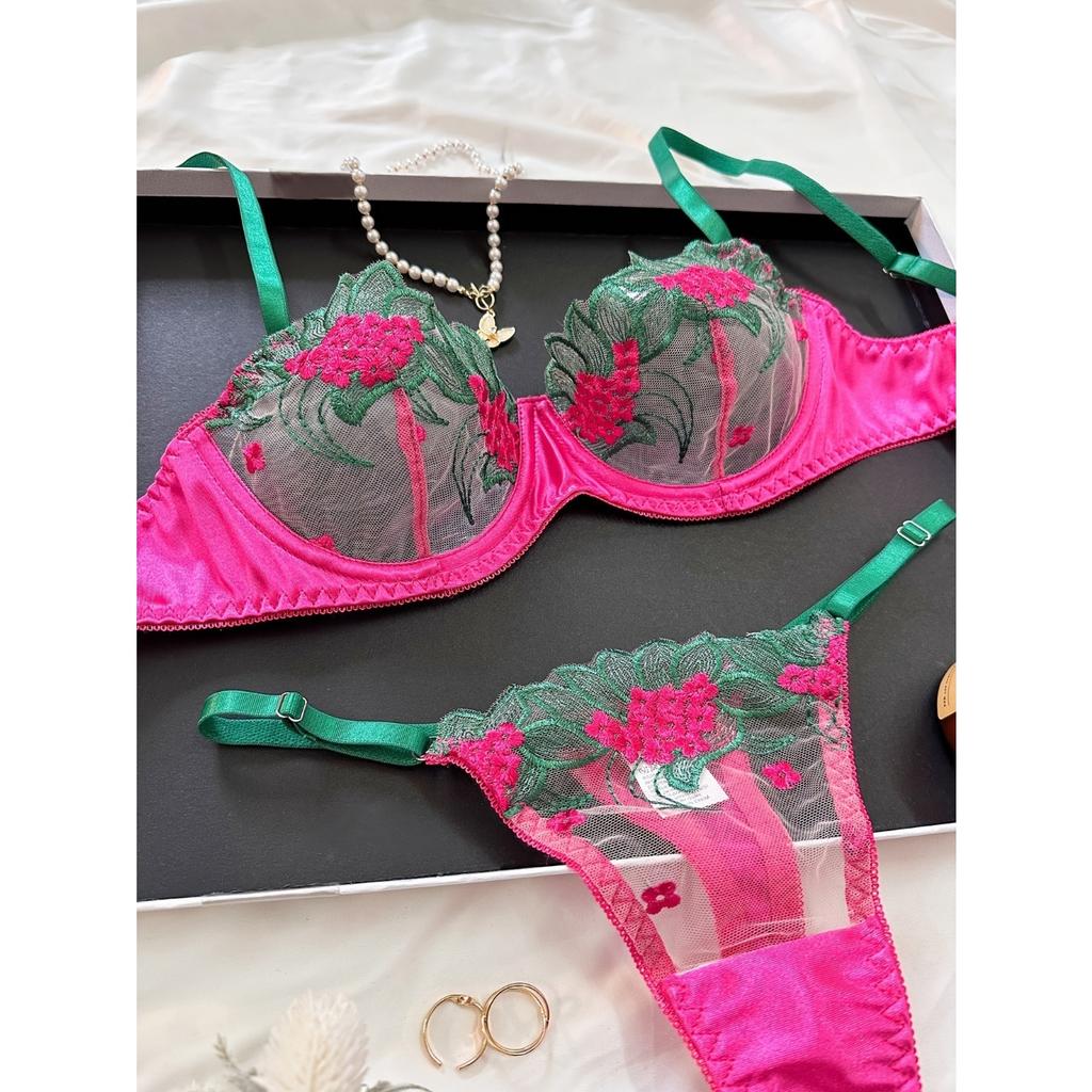 Новое сексуальное сексуальное сетчатое многоцветное белье с перспективной вышивкой и ободками.