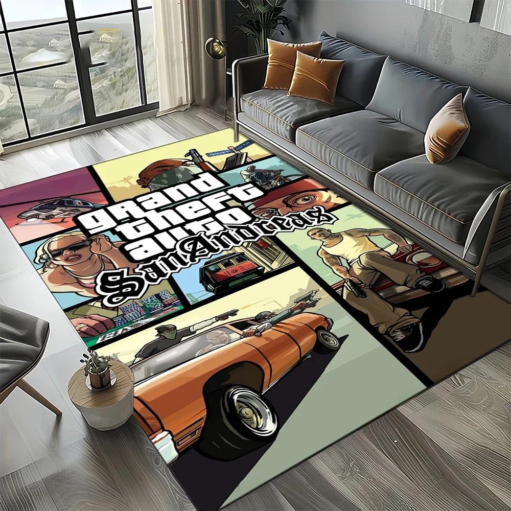 G Grand T Theft S Auto G GTA 6 Игра Геймер Ковер Ковер Искусство для Декора Комнаты Дома Спальни Дивана Подарок Коврик для Детской Зоны Нескользящий Коврик для Пола