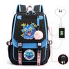 Cartoon Schoolbag, Campus Korean Version, Primary and Secondary School Student Leisure Backpack with USB.
