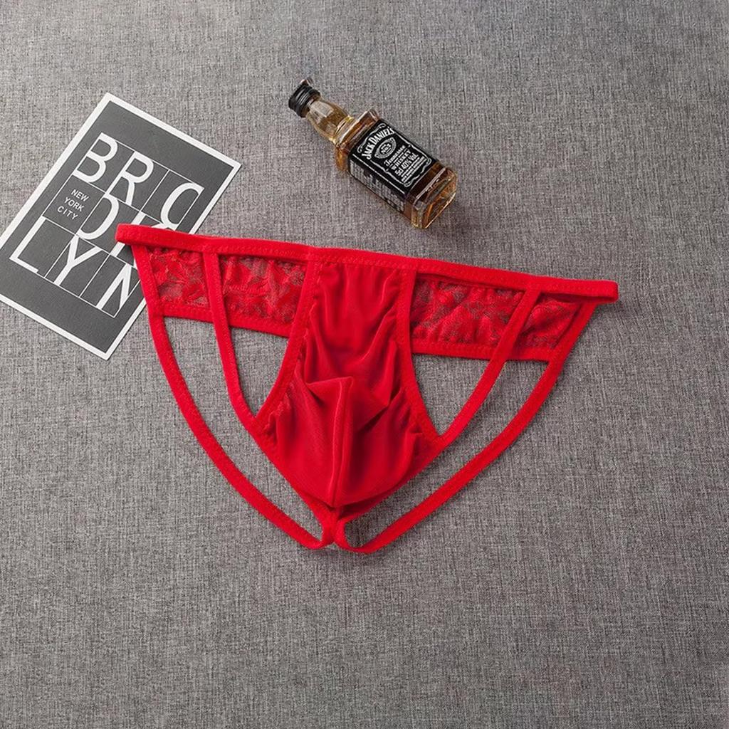 Sexy Set of Floral Lace Erotic Micro Mesh Fashionable and Lightweight and Bold Sexy Underwear [GEUGJJK] Men's T-Back Lingerie, 2, Ultra-Thin Panties,