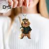 Baseball Dog Acrylic Hanging Decoration Home Indoor Christmas Tree Car Rearview Mirror 2D Flat Puppy Hanging Ornament Cartoon Animal Pendant