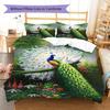 Peacock Oil Painting Pattern Bedding Quilt Set Quilt Cover Pillowcase Home Decoration Birthday Gift (1 * duvet cover + 2 * pillowcase, without core)