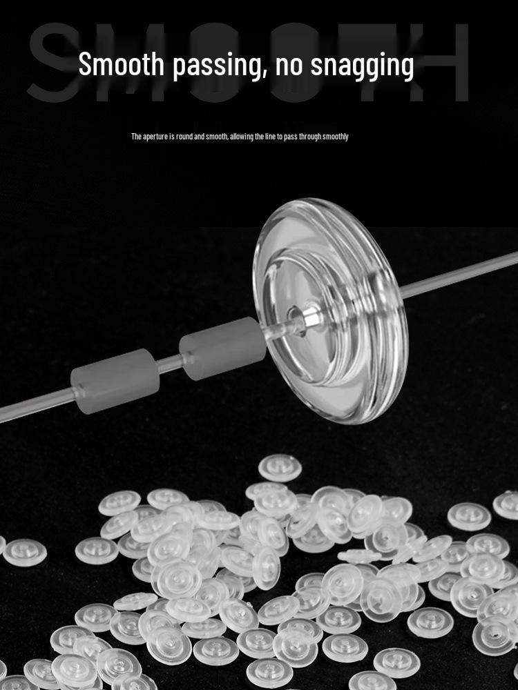 Кристальный поплавок-стопор для заброса с берега - Полукруглая бусина и хлопковый узел, рыболовные аксессуары