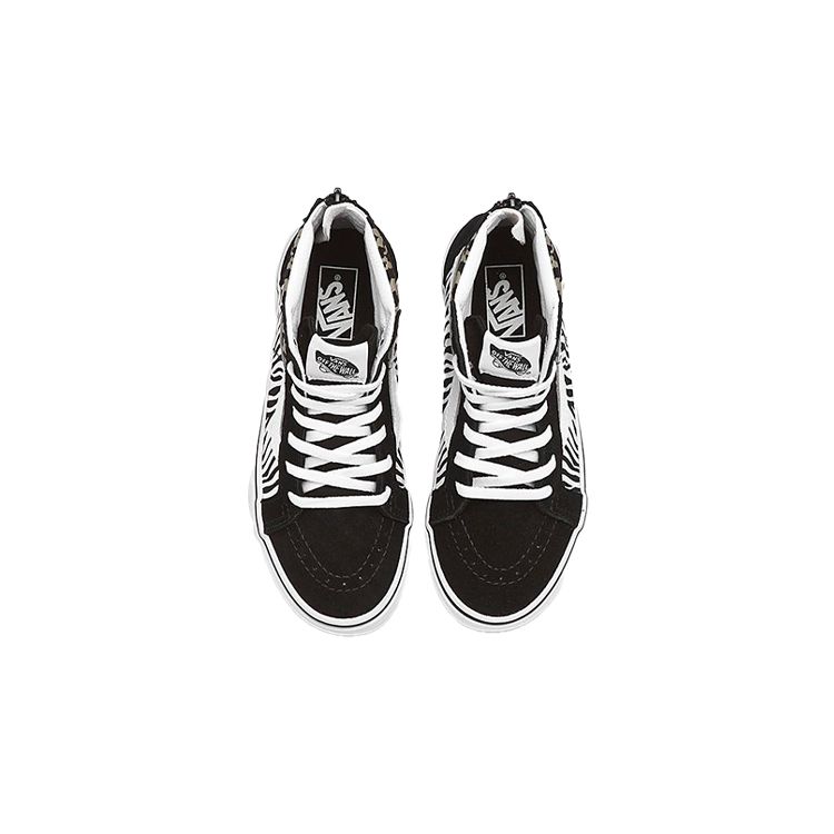 Vans Sk8 Zip Casual High Top Kids Skate Shoes Black Leopard Print Kids Sneaker VN0A4UI42JK