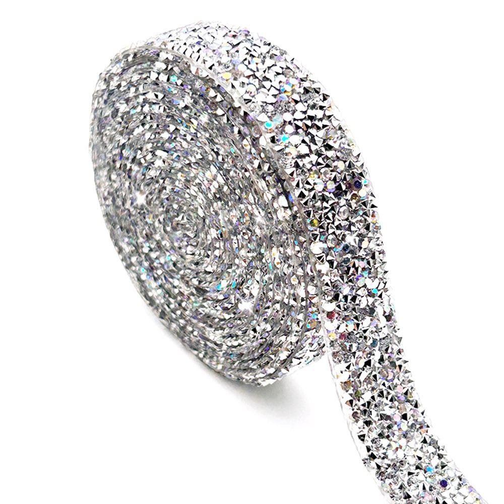Лента со стразами из смолы шириной 3 см, длина 3 ярда, клейкая основа, самоклеящаяся, бриллиантовая наклейка, термозакрепляющаяся, для приклеивания утюгом