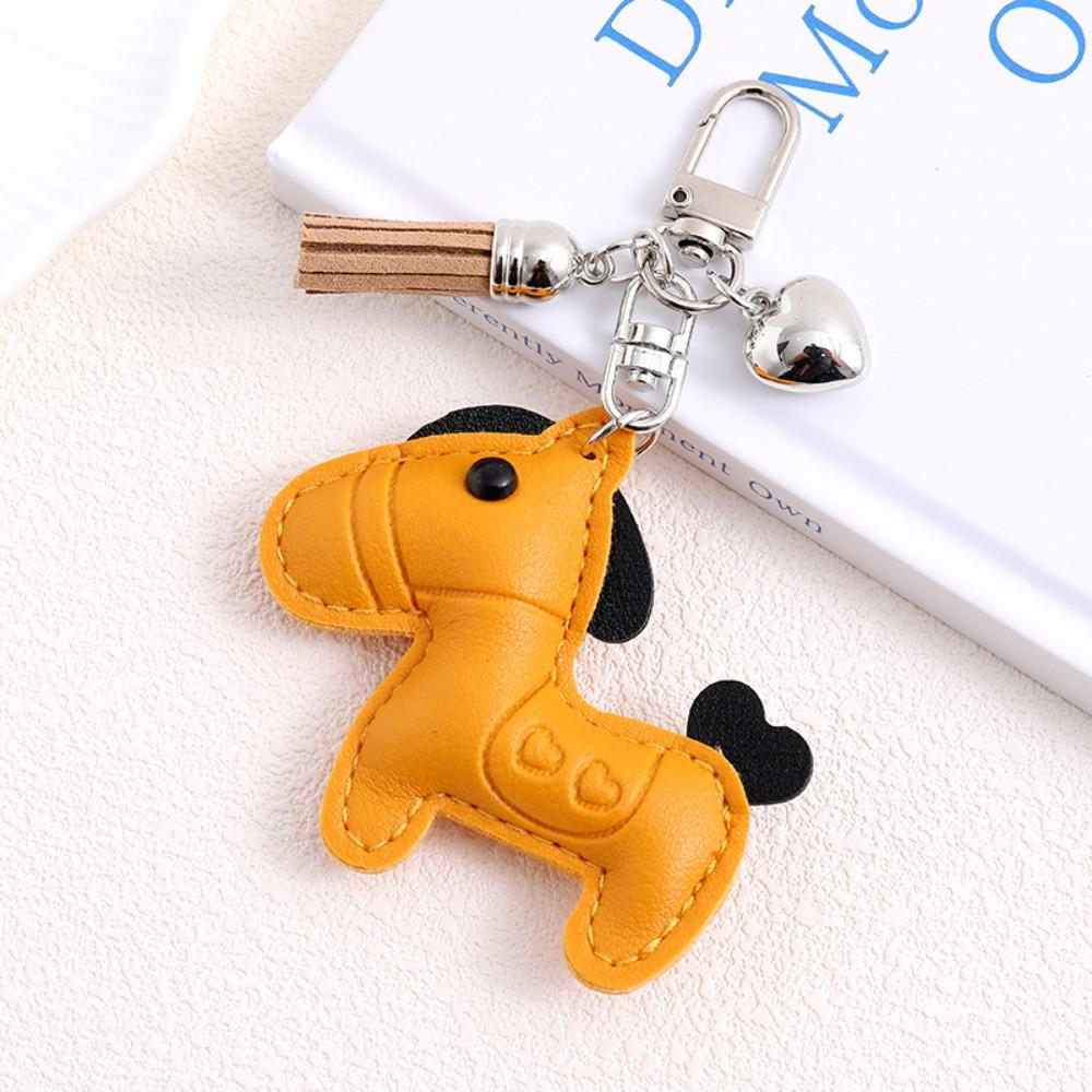 Cartoon Pu Leather Horse Key Chain Heart Zodiac Pony Bag Hanging  Year of The Horse