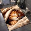 Funny Cat Sleeping Soundly In Blanket Pattern Carpet Modern Home Decor Area Rug Bedroom Living Room Bedside Sofa Floor Mat Gift