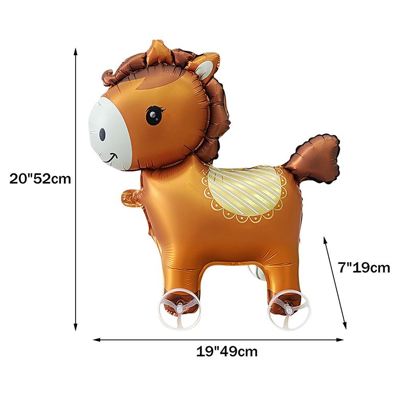 4D Cartoon Foil Balloons Elephant Stand Walking Balloon With Wheel For Kids Birthday Party Decoration Baby Shower