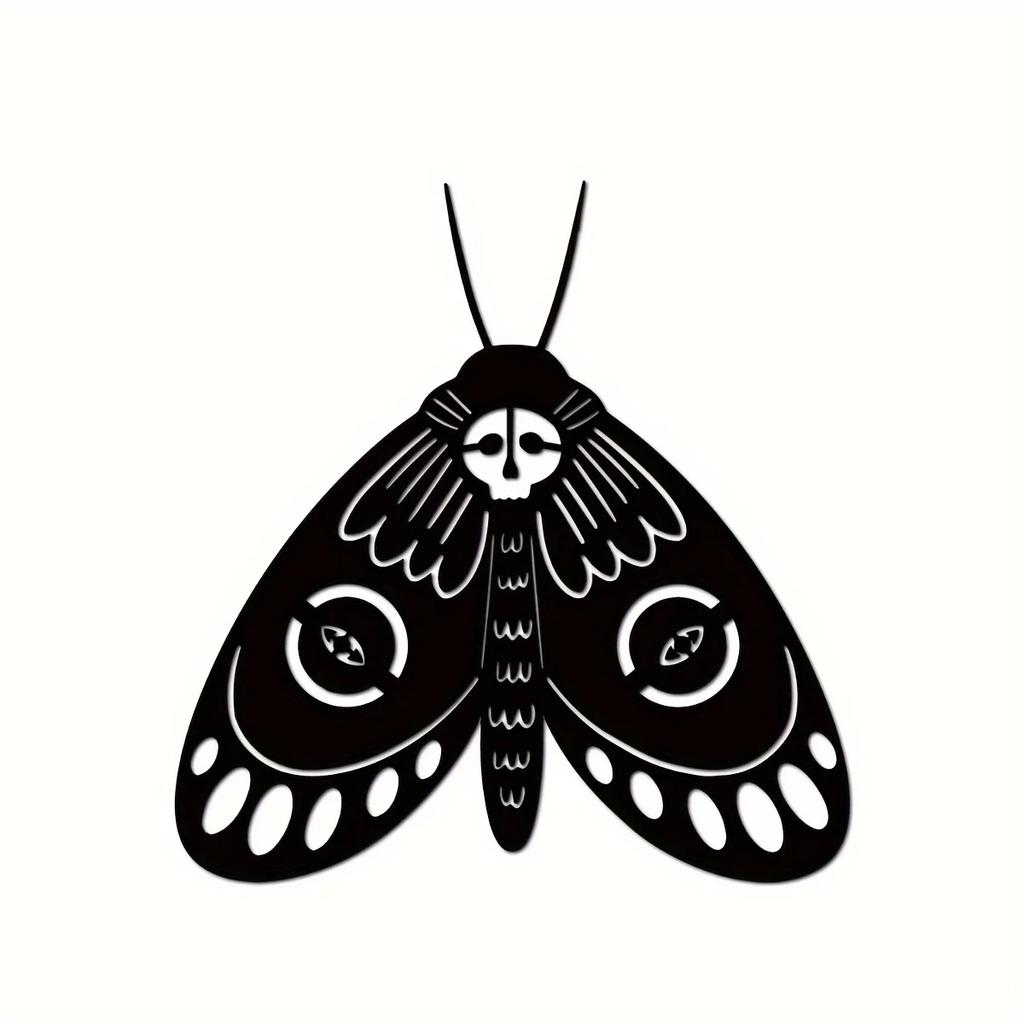 1pc Death's Head Moth Metal Wall Art - Gothic Style Metal Décor for Home, Ideal for Indoor Decoration and Unique Wall Art Accent