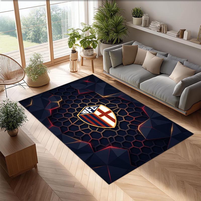 Bologna FC Soccer Football Pattern Soft Area Rug Non Slip Indoor Floor Carpet Sports Decor Mat for Bedroom