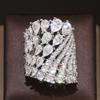 Huitan Luxury Geometric Women Ring Full Sparkling Round/Pear CZ Party Accessories Trendy Lady Noble Wedding Chic Jewelry Gift
