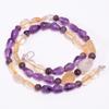 Natural Amethyst Citrine Crystal Gemstone Beads Necklace 6-14 Mm 18" UB-8192 UB-8192