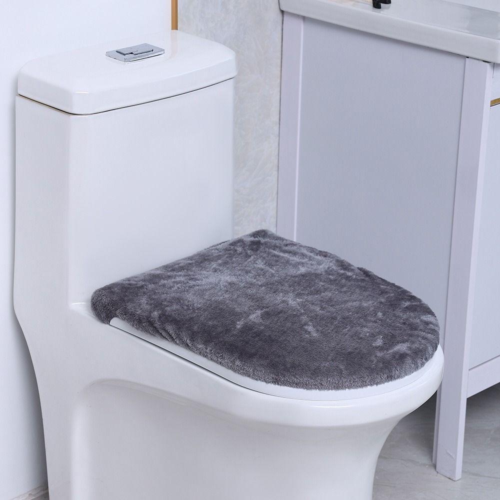 Warm Toilet Seat Cover Thickened WC Cover Easy Install Toilet Lid Cover  Bathroom Decorative