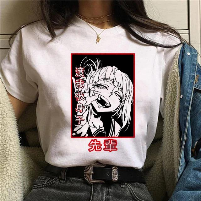Манга Милый Моя Геройская Академия Аниме Футболка Женская Boku No Hero Academia Футболка Бакуго Химико Тога Футболки Аниме Деку Футболка