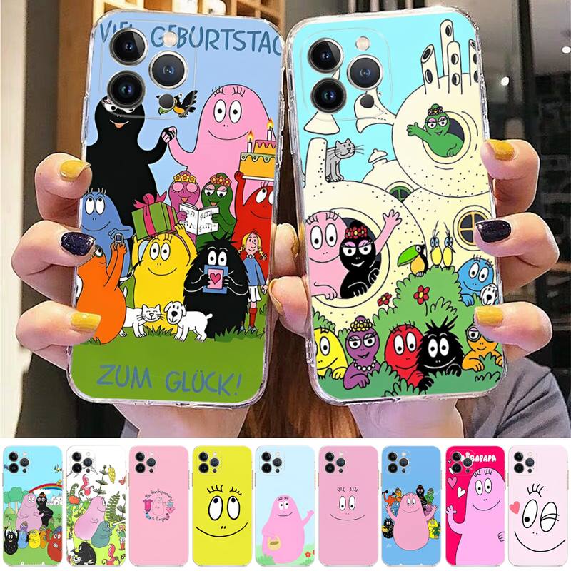 Yinuoda Cartoon Barbapapa Phone Case for iPhone 8 7 6 6S Plus X SE 2020 XR XS 14 11 12 13 Mini Pro Max Mobile Case