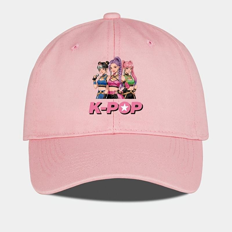 Модная Мультяшная Бейсболка с Принтом K-Pop, Мягкий Козырек, Удобная Регулируемая Кепка Для Повседневной Одежды, Концертов, Вечеринок, Унисекс Дизайн