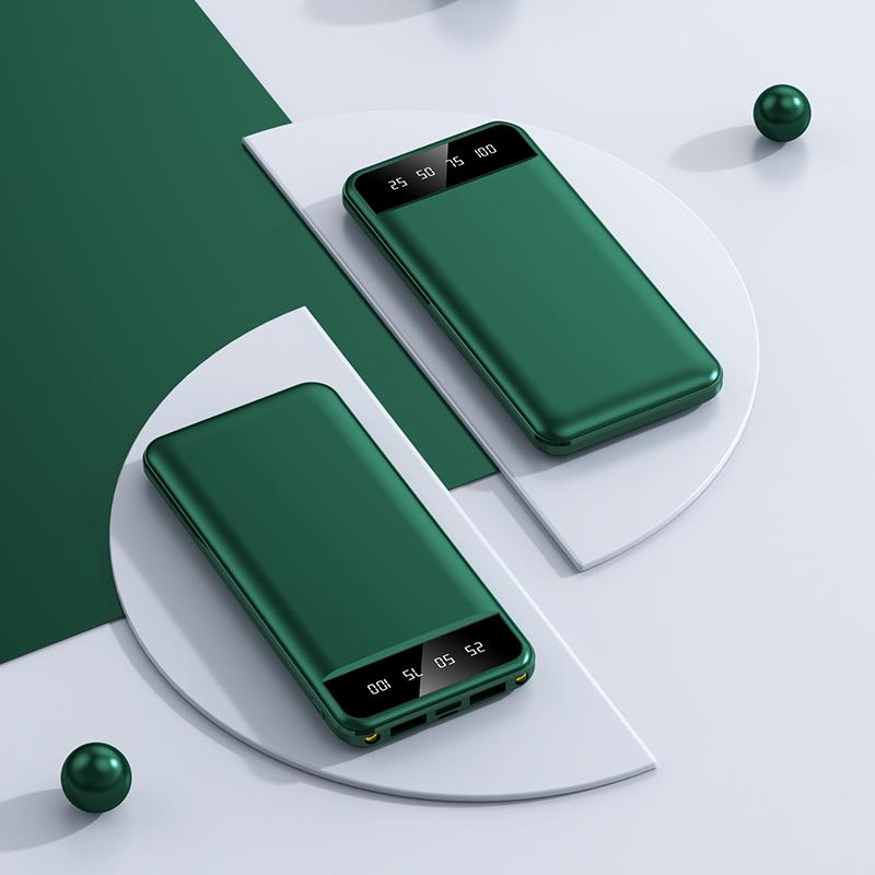 Ультратонкий аккумулятор Power Bank Портативное зарядное устройство большой емкости 20000 мАч Мобильная станция смены питания со светодиодной подсветкой