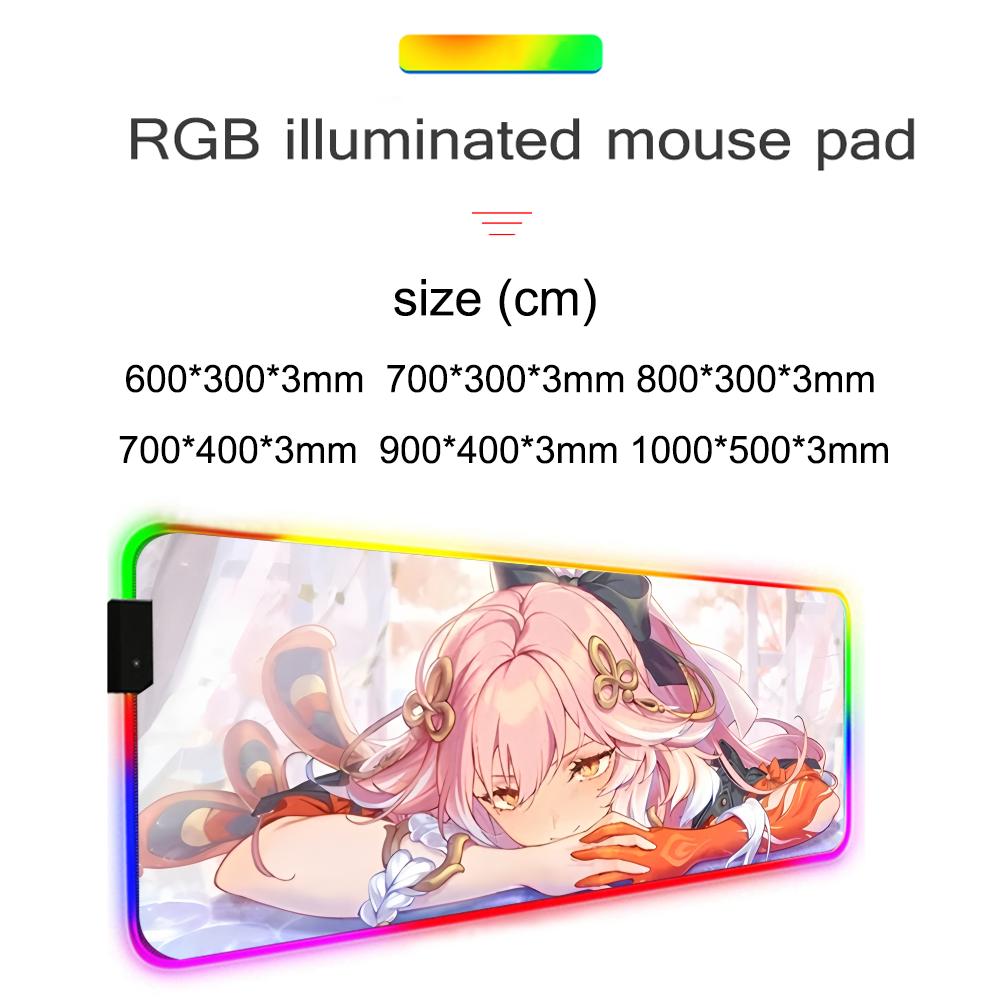 Changli wuthering Коврик для мыши RGB Игровой коврик для мыши Большой светодиодный коврик Настольный коврик для ПК Светящийся коврик для мыши Большие коврики для клавиатуры Настольный ковер С