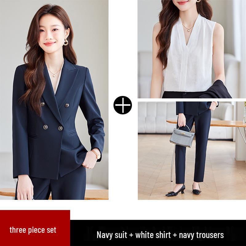 2024 Женский профессиональный осенний костюмный набор - Элегантный, плотный стиль для формальных поездок на работу и приема в отеле