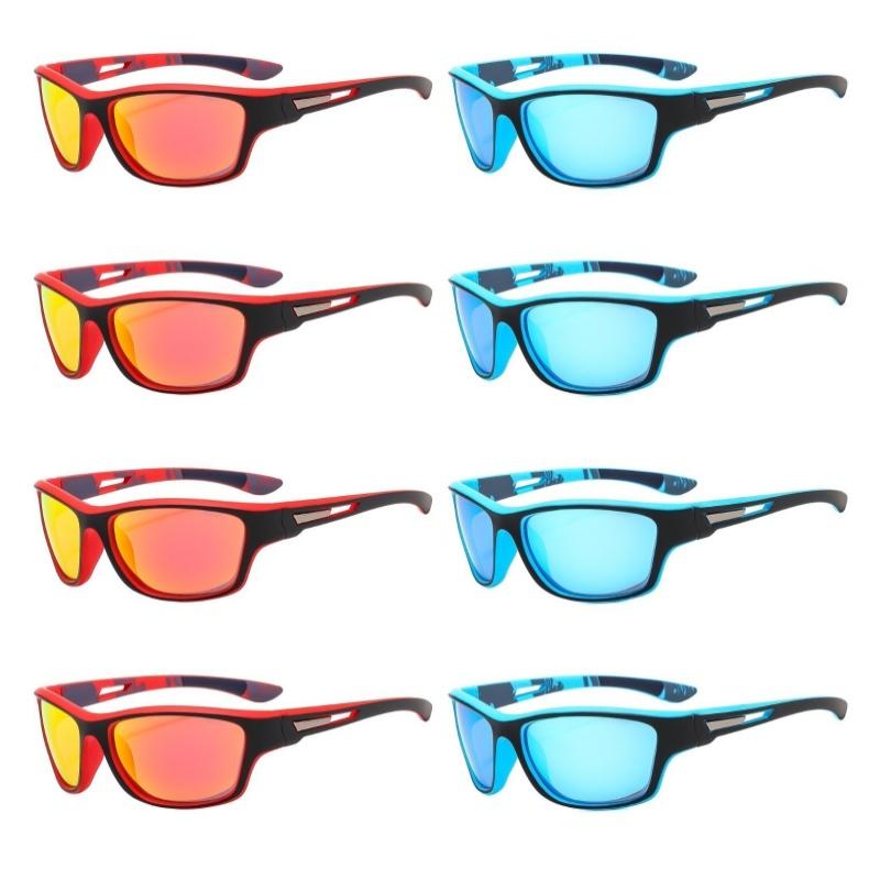 8pcs Fashion Square Men's Super Cool Glasses Trendy Style Ultra Eye-Catching Comfortable Wear Essential Accessory