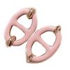 HERMES Mini Maillon Metal Earrings Women's Pink 113782976