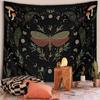 Гобелен «Лунная Фаза, Мотылек, Растение, Богиня» Настенное Украшение Эстетичный Декор для Гостиной, Общежития Декор для Дома в Стиле Грибов