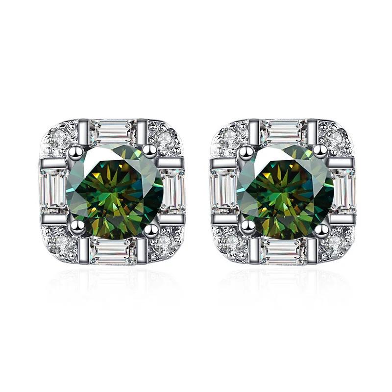 Серьги-гвоздики из серебра S925 5 мм, геометрические квадраты, мини, элегантные, модные, мозанит, D VVS1, изысканные украшения