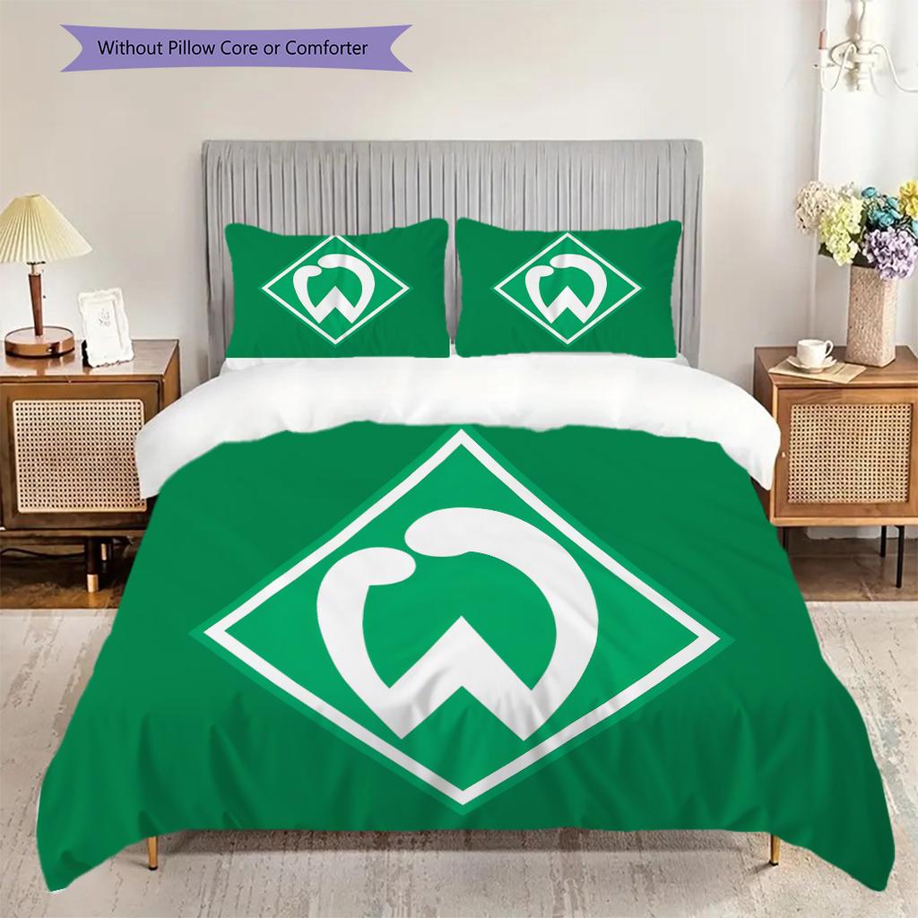 SV Werder Bremen Pattern Bedding Quilt Set Quilt Cover Pillowcase Home Decoration Birthday Gift (1 * duvet cover + 2 * pillowcase, without core)
