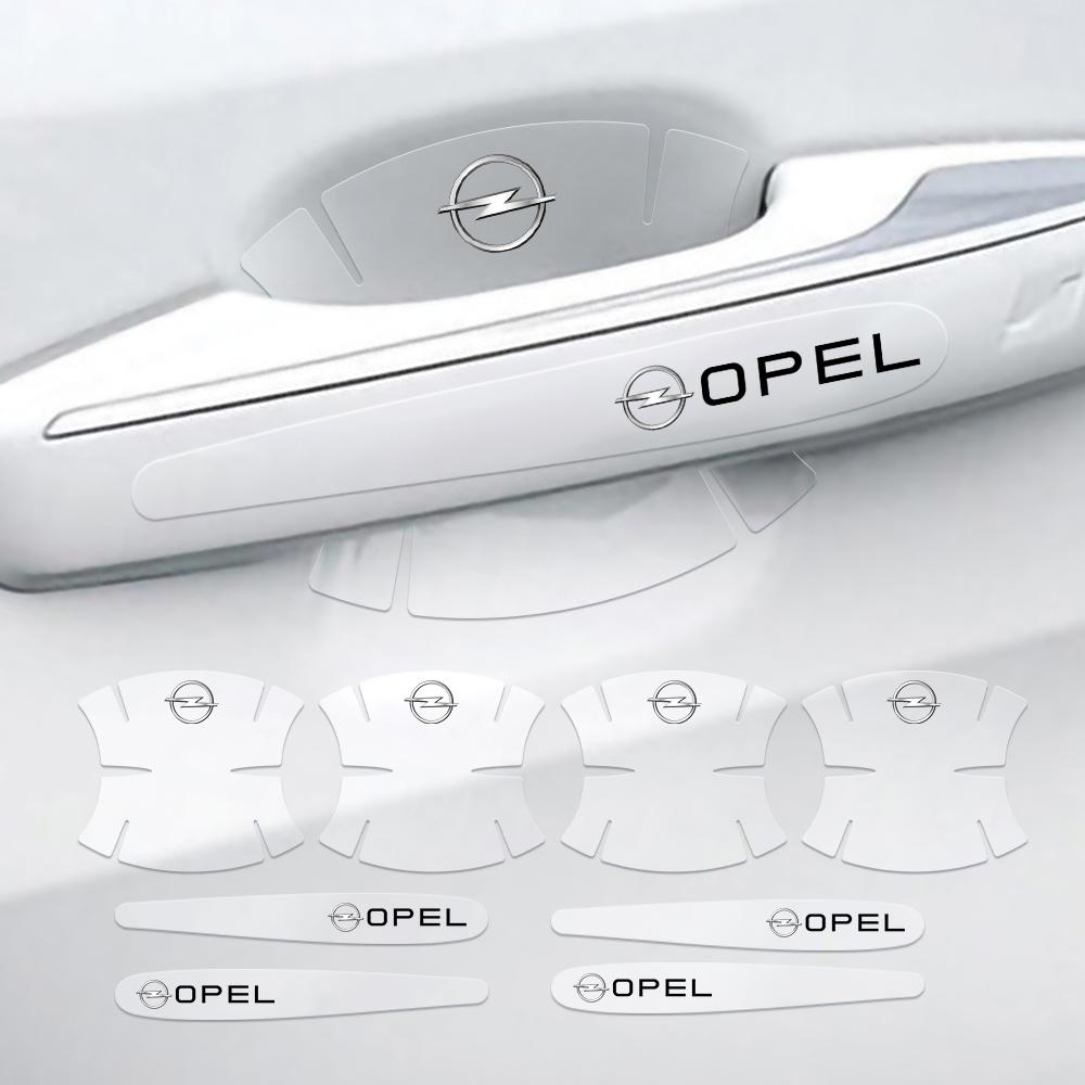 8Pcs For Opel OPC Astra Vivaro Corsa Zafira Insignia Vectra Car Door Handle Bowl Transparent Anti-Scratch Protector Film Sticker Kt2