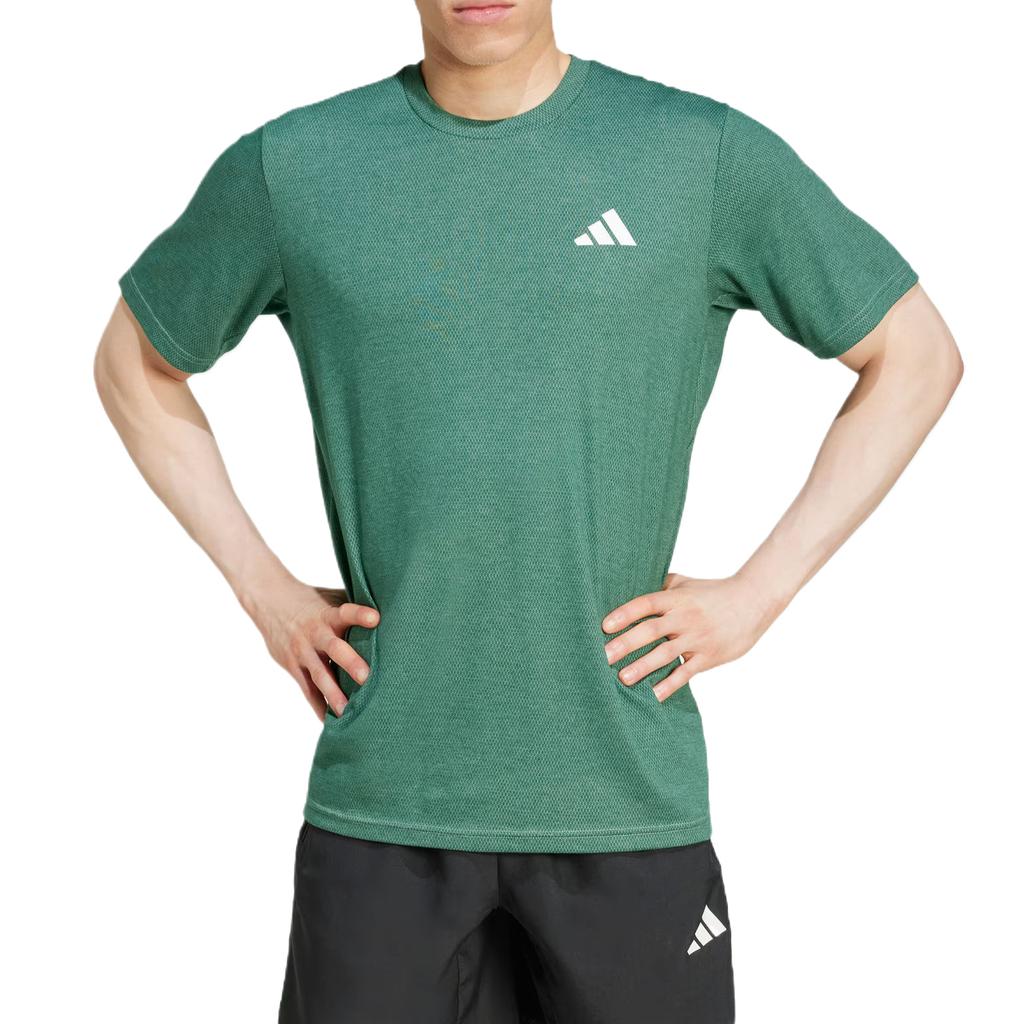 adidas Essentials Climacool Удобная Универсальная Модная Футболка с Коротким Рукавом Мужские Топы Зеленая JD0174