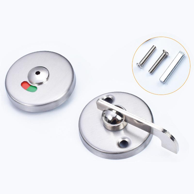 Замок для двери в ванную комнату с индикатором присутствия, круглый, из нержавеющей стали для мужчин и женщин