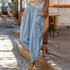 Casual Solid Linen Pants Women Loose Pocket Wide Leg Harem Pants Women Cropped Trousers Female Bloomers