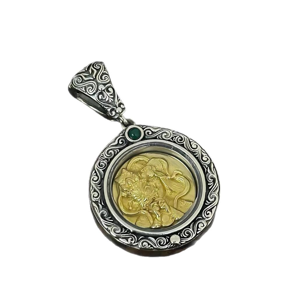 Серебряный кулон-ожерелье с изображением Будды S925 с универсальной застежкой и дизайном шестислоговой мантры