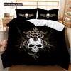 Skull Duvet Cover Set Halloween Men Horror Gothic For Boys Teens Adults Twin Bedding Set Queen King Size Polyester Qulit Cover