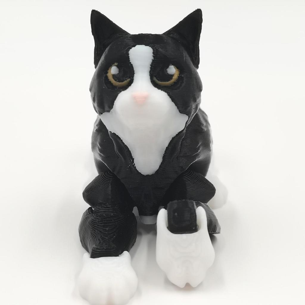 Реалистичная черная кошка, модель-игрушка, напечатанная на 3D-принтере, с подвижными суставами