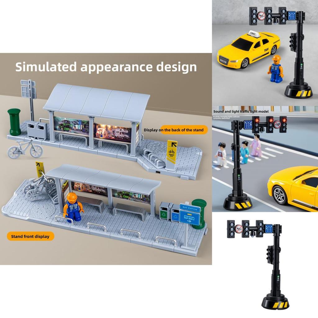 Traffic Signal Educational Toy For Children With Plastic Construction Learning Kit