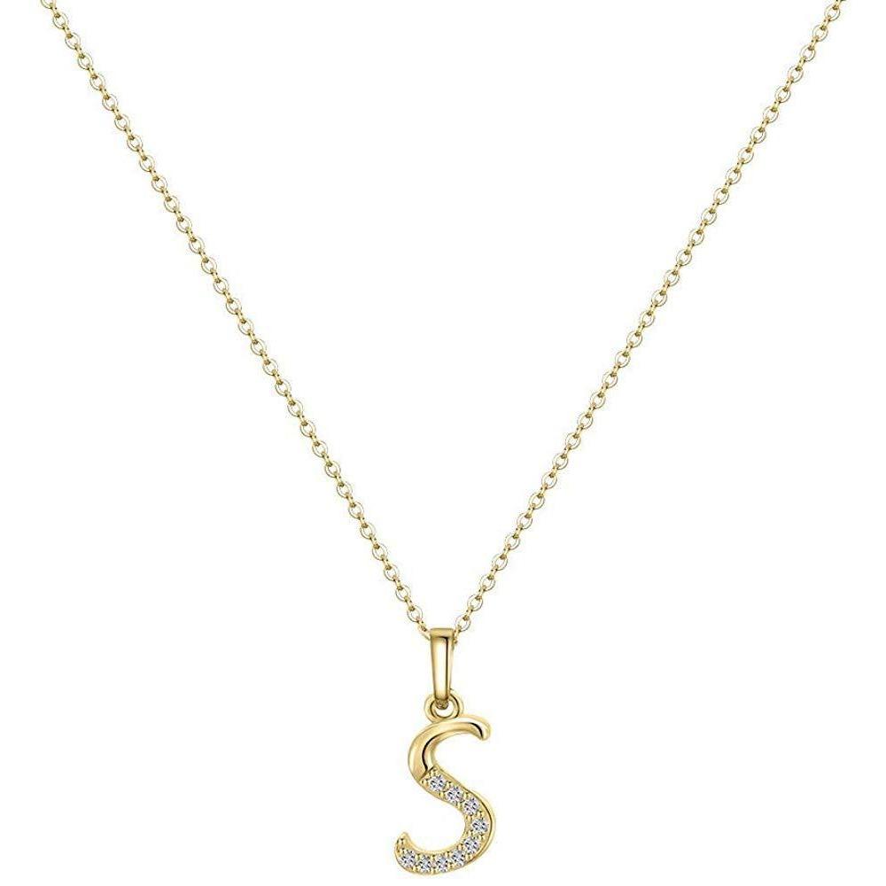 Европейское и американское простое и модное женское ожерелье с 26 заглавными буквами, позолоченное 14-каратным серебром, аксессуары для ожерелья с микро-набором циркония