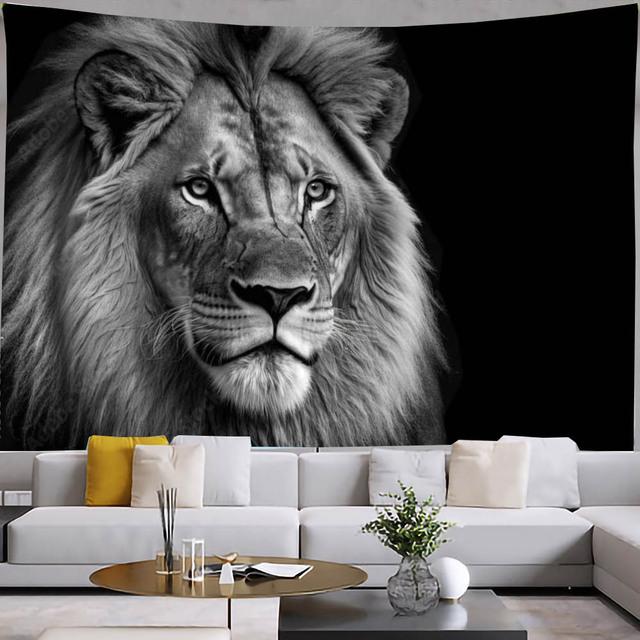 Гобелен с животными, настенный гобелен для спальни, лев, тигр, жираф, лиса, гобелены, декор для гостиной, эстетический декор, искусство хиппи