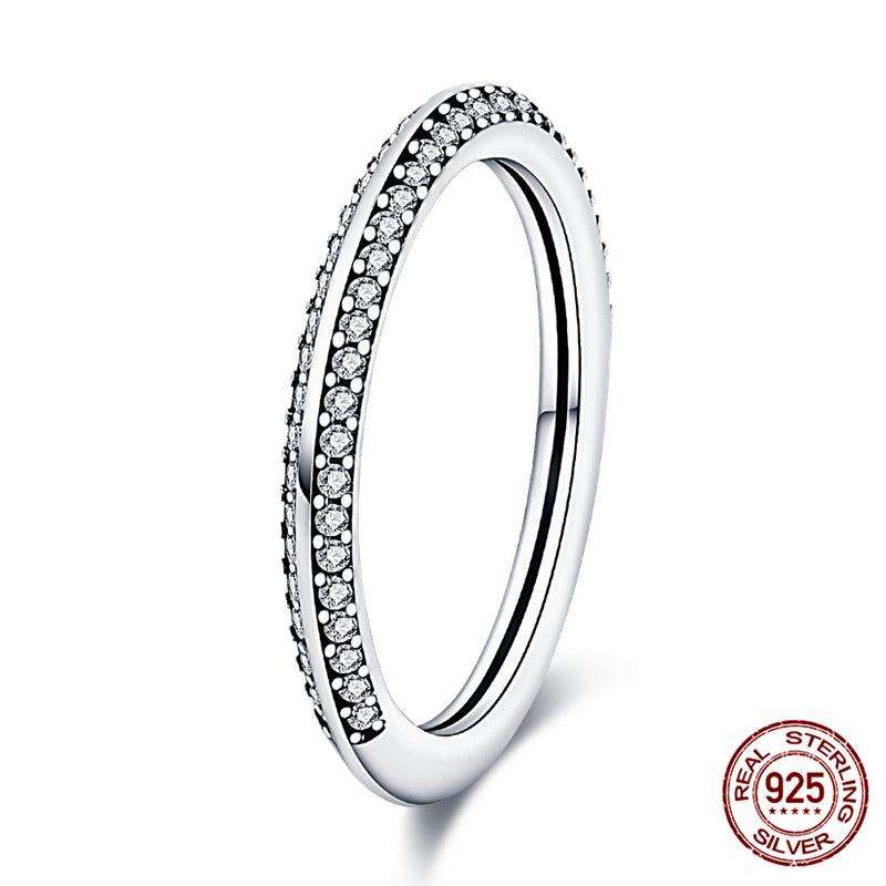 Абсолютно новое 100% подлинное 925 серебряное женское кольцо оригинальное сердце корона розовое золото кристалл обручальное кольцо годовщина свадьбы ювелирное изделие