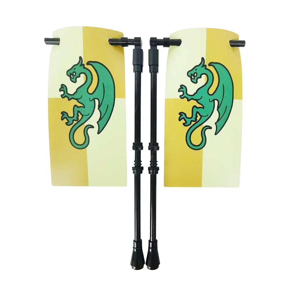 Флаг Строительный блок Средневековые города-государства Военная фигурка Флаг Оружие Древний Священная Римская империя Иерусалим Рыцарь Святого Лазаря Легион Игрушка