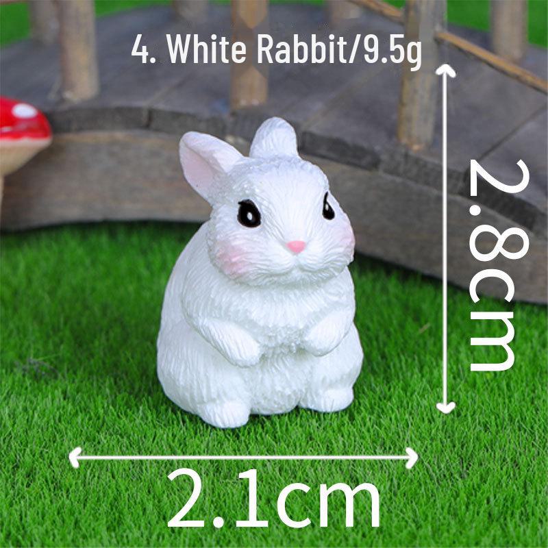 Miniature Rabbit Garden Ornaments - Cute, Realistic Resin Decoration for Creative Landscaping