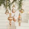 2PCS Santa Clause Xmas Ornament Ball Pink&Gold Xmas Baubles Scene Making