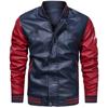 Men 's Jacket Pu Leather Jacket Men 'S Casual Hit Color Men 'S Leather Jacket